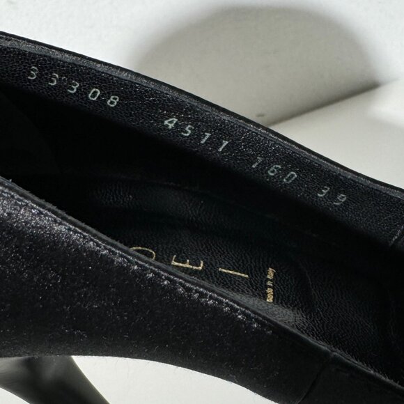 Casadei black satin silk beaded pointed toe heels size 39 - Picture 6 of 7